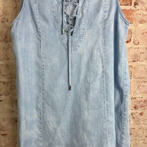 7 For All Mankind Light Blue Mini Dress